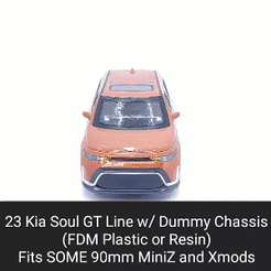 Soul-GT.gif STL file 23 Soul GT Body Shell with Dummy Chassis (Xmod and MiniZ)・Template to download and 3D print