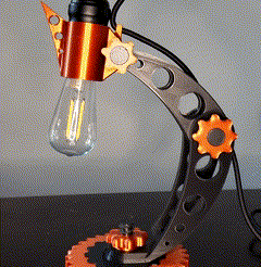 3D-Lamp.gif STL file Steam Punk Space Retro Funky Table Lamp・Model to download and 3D print