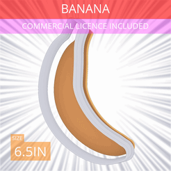 Banana~6.5in.gif Archivo 3D Cortador de galletas de plátano 6.5in / 16.5cm・Diseño de impresora 3D para descargar