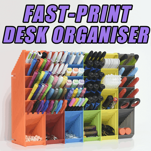 Fast-print modular desk organiser