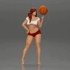 ezgif.com-gif-maker.gif Jeune fille sexy et sportive jouant avec le ballon de basket