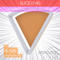 1-6_Of_Pie~4.5in.gif Archivo STL Tajada (1∕6) de Cortador de galletas para tartas 4.5in / 11.4cm・Objeto para impresora 3D para descargar