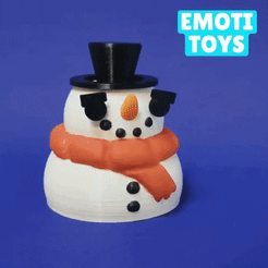 Animated GIF-downsized_large (11).gif STL file SnowMan Angry/Happy!・Template to download and 3D print