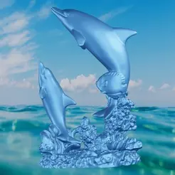 giff-2-dauphin-coraux.gif STL file Dolphin coral・3D printable design to download, motek