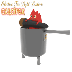 Calsifer-gif.gif Free OBJ file Calsifer "LED Tea Light" Lantern・3D printer design to download