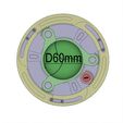 3DP3BLROD60A-with-dimension.gif 3DP3BLROD60A Iris mechanism mechanical diaphragm shutter diy