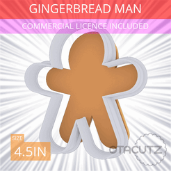 Gingerbread_Man~4.5in.gif STL file Gingerbread Man Cookie Cutter 4.5in / 11.4cm・3D print model to download