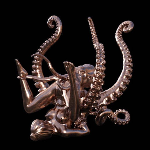 naked-girl-and-octopus.gif Download STL file naked girl and octopus • 3D printing object, x9s