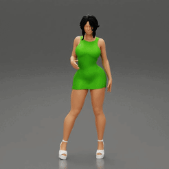 ezgif.com-gif-maker.gif 3D file Young sexy woman in mini dress・3D print design to download, 3DGeschaft