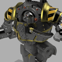 Iron-Warriors-Assembly-Gif.gif STL file Metal Head Contemptuous Robot・3D printable model to download