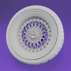 bbs-rs.gif Download STL file BBS RS 16to18 Style - scale model wheel set - 17-18" - rim and tire • 3D print model, TheObi