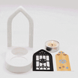 vidriera2-1.gif STL file Temple window with Zelda stained glass window - Candle Holder・3D print object to download