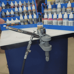 20211226_211537.gif Free STL file Airbrush table clamp・Design to download and 3D print