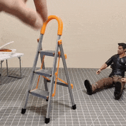 00.gif Free 3MF file 1/10 Scale Folding 3 Tier Step Ladder・Model to download and 3D print