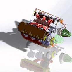 Engine-Assembly1.gif STL file Modern Engine parts for Assembly Practice/ FUN/ Education・3D print design to download