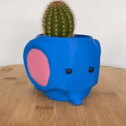 ezgif.com-gif-maker-13.gif OBJ file CUTE ELEPHANT PLANTER / NO SUPPORTS・Model to download and 3D print, Ivankahl3Digital
