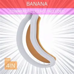 Banana~4in.gif Banana Cookie Cutter 4in / 10.2cm