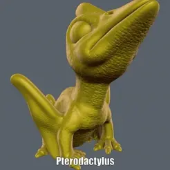 Pterodactylus.gif STL-Datei Pterodactylus (Einfacher Druck ohne Unterstützung)・Vorlage für 3D-Druck zum herunterladen