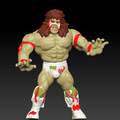 ultimate warrior.gif 3D file The last Warrior vintage WWE Action figure・3D print model to download
