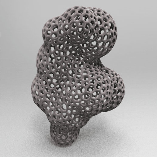 voronoi buble 5 bubbles 3D model