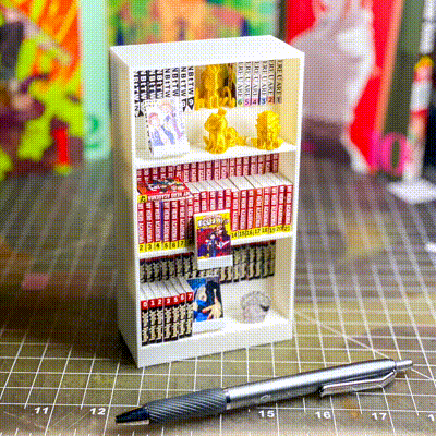 📚 Mini Book Manga DIY Miniature Kit, Book Blank, Mini Bookshelf, Shelf ...