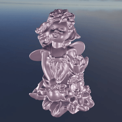 gii-ange-fille.gif STL file Child Angel・3D printer model to download