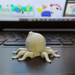 sitting.gif STL file oswald the octopus plus keyring・3D printing model to download
