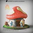 Smurf's-Mushroom-House-Diorama.gif Smurf's Mushroom House Diorama - classic cartoons -Fanart