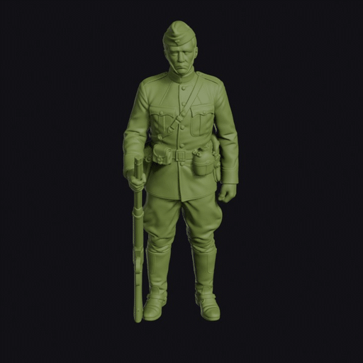 North-West Mounted Police Trooper Standing in Serge and Pillbox Cap