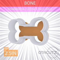 Bone~2.5in.gif STL file Bone Cookie Cutter 2.5in / 6.4cm・Model to download and 3D print