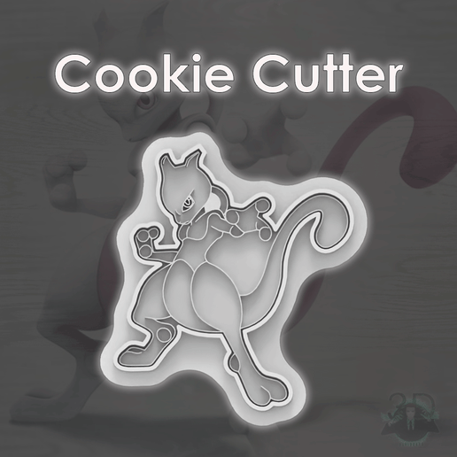Cookie Cutter Fichier STL EMPORTE-PIÈCE MEWTWO / SUPER SMASH BROS BRAWL・Modèle à télécharger et à imprimer en 3D, DavidGoPo3D