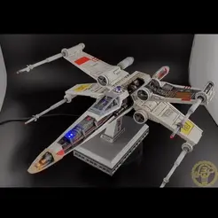 vidSqr.gif STL file X-Wing with LEDs and rotating R2-D2 head・3D printing design to download