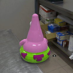patricio_menos.gif STL file patrick star open mouth (scouring pad holder)・3D printer design to download, Helen_soley