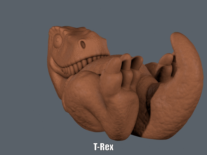 T-Rex.gif STL-Datei T-Rex (Einfacher Druck ohne Unterstützung) kostenlos herunterladen • Design für 3D-Drucker, Alsamen