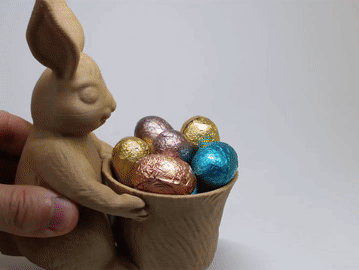 Easter Bunny by 3DWithUs Gif 4-3.gif Archivo STL gratuito Conejo de Pascua de juguete/macetero/alfarero・Design para impresora 3D para descargar, MaxFunkner