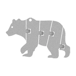 ImageToStl.com_origin-smol-best-bear-keychain-ever.gif Simple Flexi Bear Keychain / Backpack Charm / Ear ring