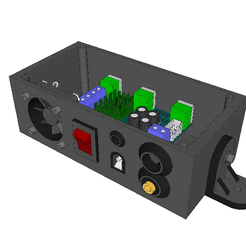 Amplifier-Box.gif 3D file XH-M567 AMPLIFIER BOX WITH COOLING DC FAN・Design to download and 3D print, 3DIYOriginal