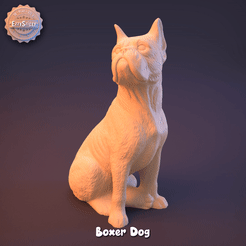 bd.gif 3D file Boxer Dog (supportless print)・3D print design to download