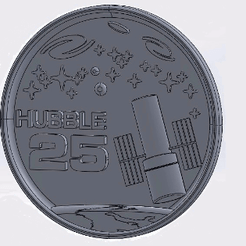 3d-medallion-428x321.gif Descargar archivo STL gratis Medallón del 25mo aniversario del telescopio espacial Hubble • Modelo para imprimir en 3D, spac3D
