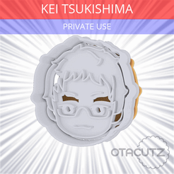 Kei_Tsukishima~PRIVATE_USE_CULTS3D_OTACUTZ.gif 3D-Datei Kei Tsukishima Ausstechform / Haikyuu kostenlos・Design zum 3D-Drucken zum herunterladen