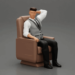 ezgif.com-gif-maker-14.gif 3D file 2 Models - businessman like Thomas Shelby sitting in the first-class cabin of an airplane・3D printing model to download
