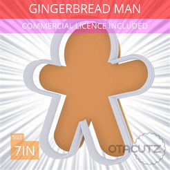 Gingerbread_Man~7in.gif STL file Gingerbread Man Cookie Cutter 7in / 17.8cm・3D printable model to download