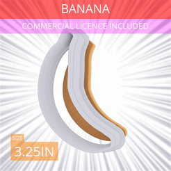 Banana~3.25in.gif Archivo 3D Cortador de galletas Plátano 8.3cm / 3.25in・Idea de impresión 3D para descargar