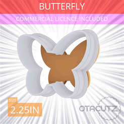 Butterfly~2.25in.gif STL file Butterfly Cookie Cutter 2.25in / 5.7cm・3D printer design to download