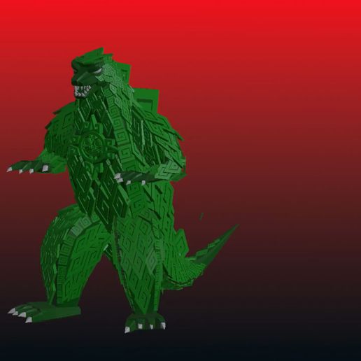 🎨 Godzilla Aztec version fanart 3d model・ STL File for 3D printing・Cults
