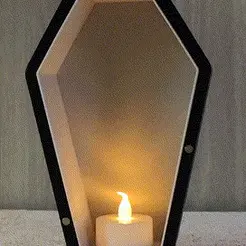 coffin-meyers.gif Fichier STL Bougie chauffe-plat cercueil Michael Myers Halloween・Modèle imprimable en 3D à télécharger