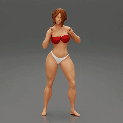 ezgif.com-gif-maker.gif Fichier 3D Femme séduisante et sexy en bikini avec des cheveux courts・Design pour imprimante 3D à télécharger, 3DGeschaft