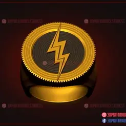 the_flash_ring.gif Fichier 3D La bague de Flash - The Flash 2022 - DC Comics Cosplay・Plan pour impression 3D à télécharger