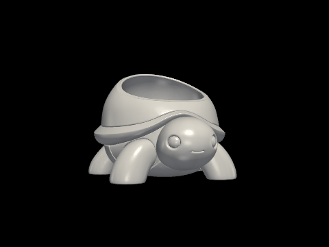 Cute Turtle Planter - Adorable Desk Companion 3D model