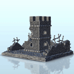 GIF.gif Download STL file Brick tower in ruins 11 - Flames of war Bolt Action Desertic Modern Warhammer • Design to 3D print, Hartolia-miniatures